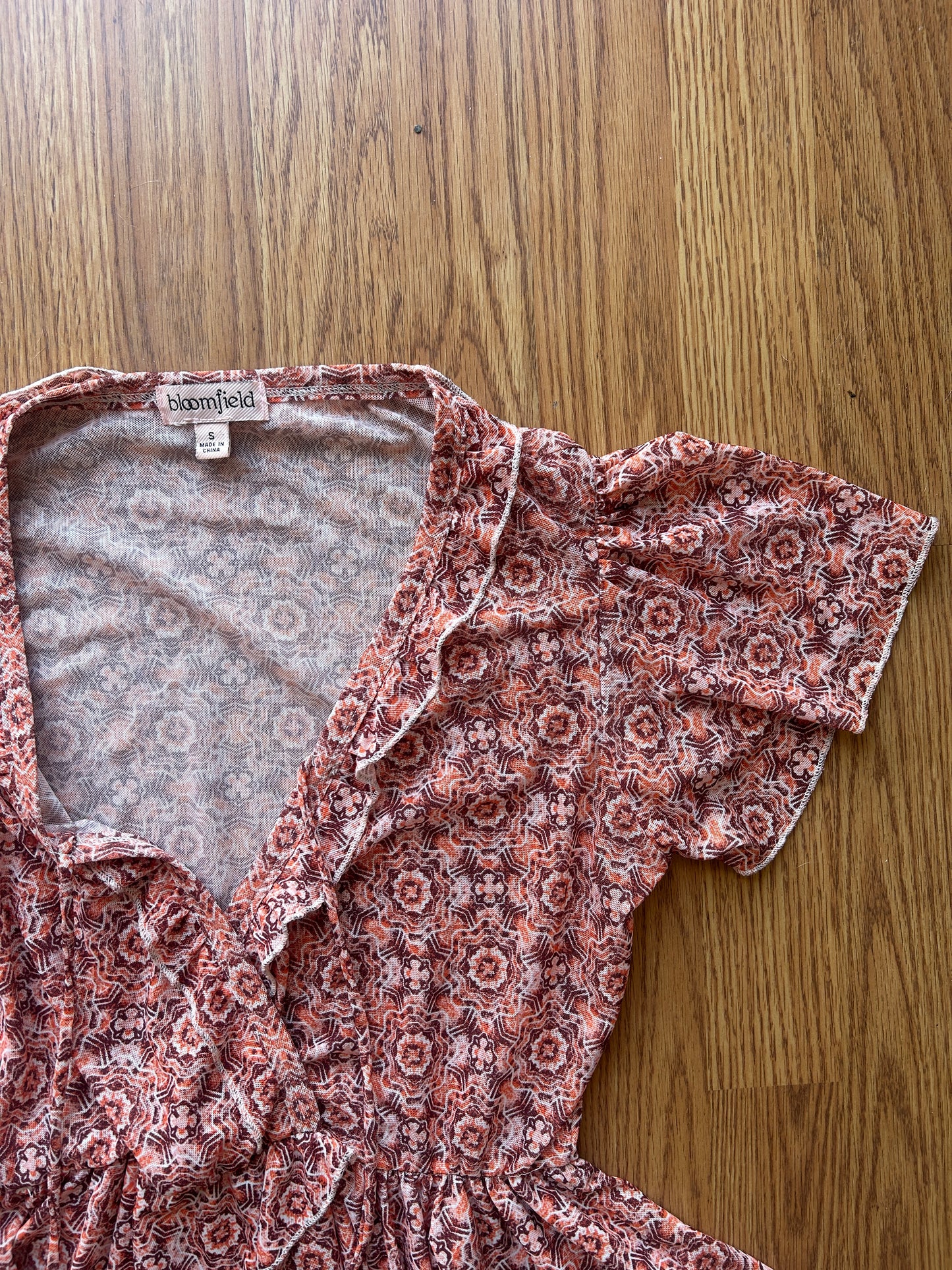 Paisley Sheer Peplum Boho Blouse