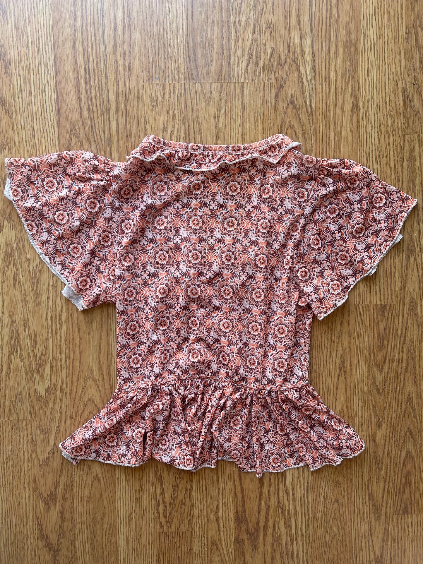 Paisley Sheer Peplum Boho Blouse