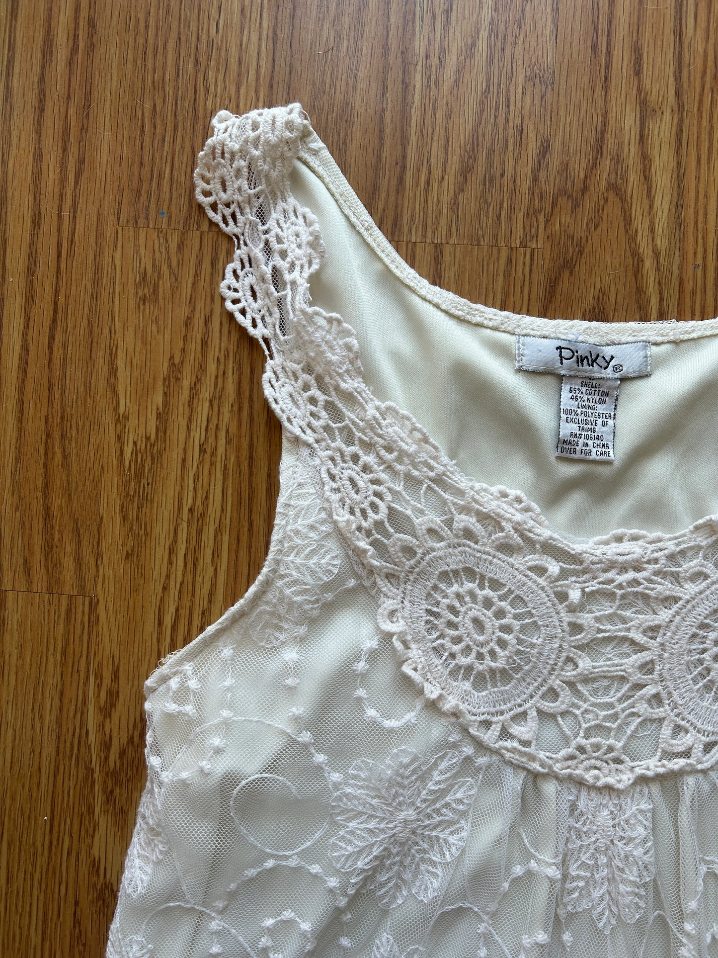 Lace lined Dress w/ Crochet Trim