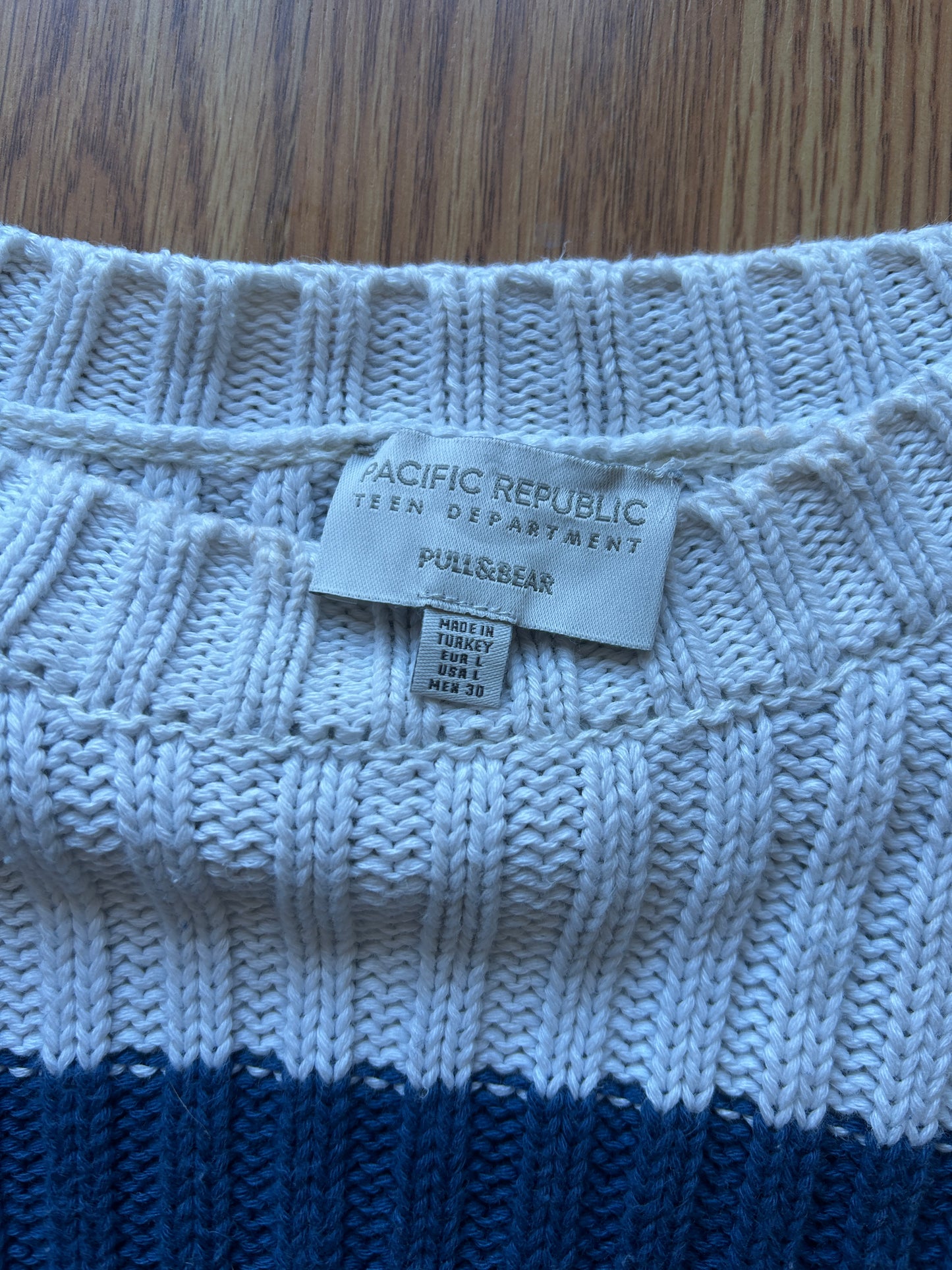 Striped Cotton Ribbed Knit Sweater