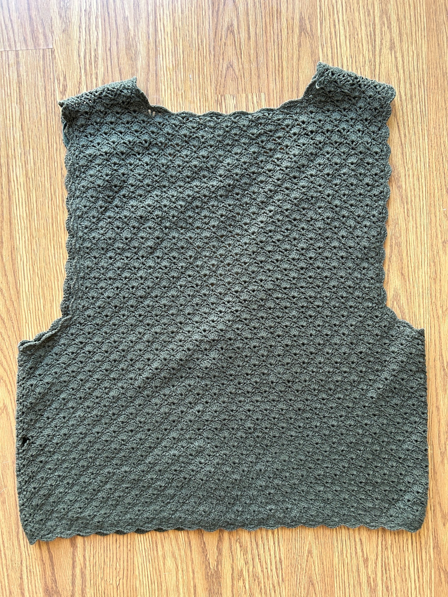Vintage White Stag Crochet Vest