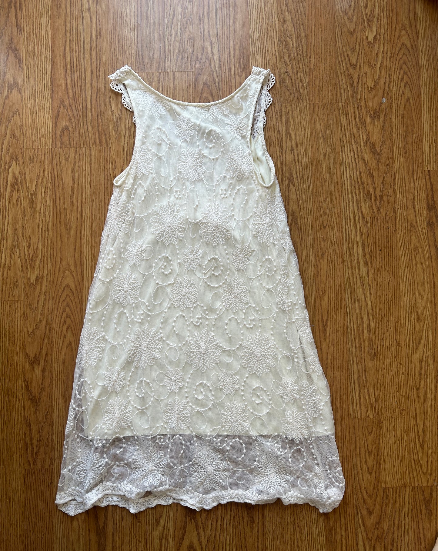 Lace lined Dress w/ Crochet Trim