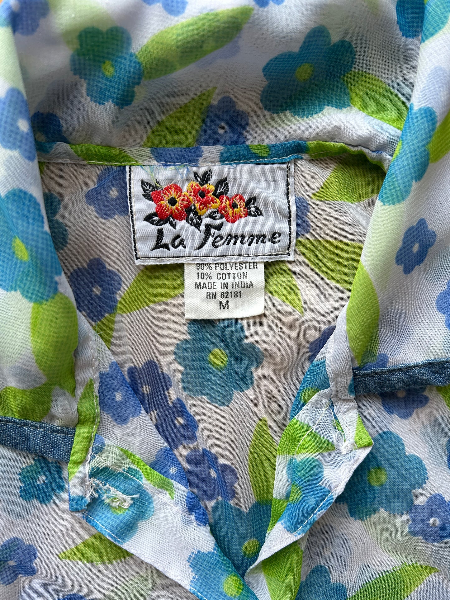 Y2K Sheer Floral Short Sleeve Button Up Blouse