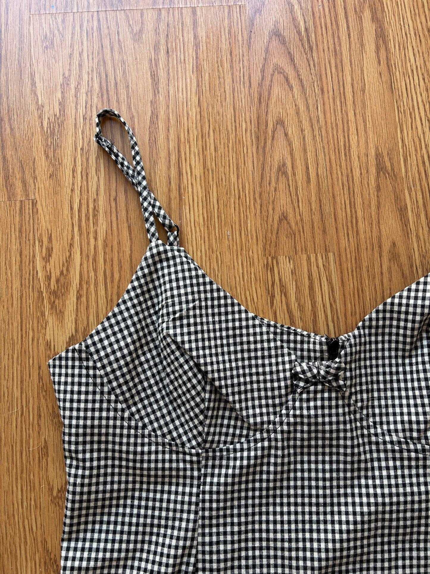 Gingham Minidress w/ Adjustable Straps