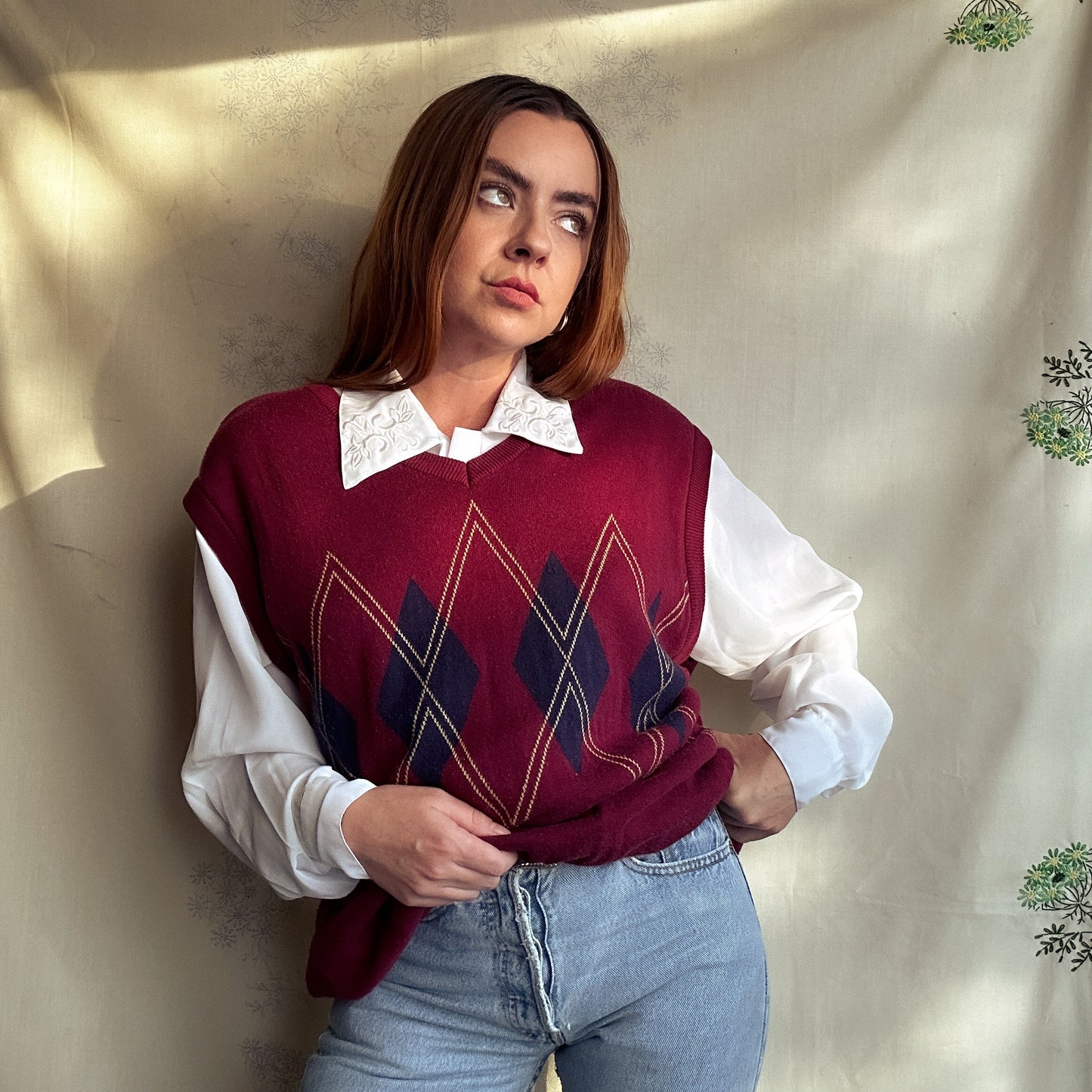 Knit Argyle Vest (Men's XL)