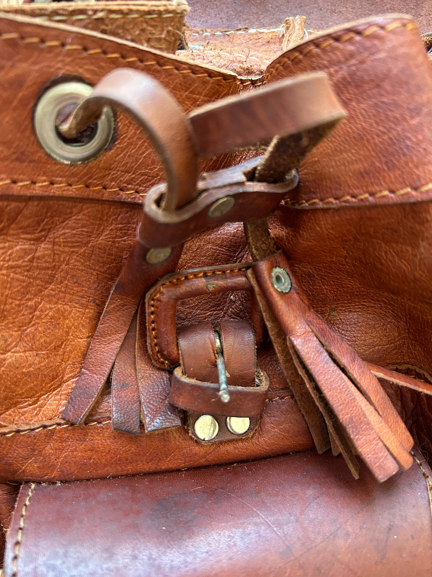 Vintage Handmade Leather Backpack