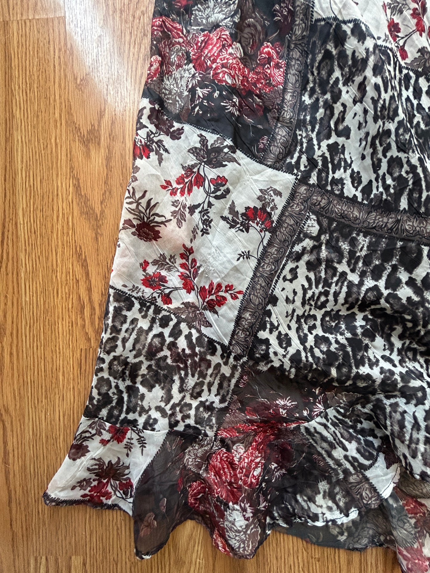 Vintage Floral Splash Dress w/ Tie