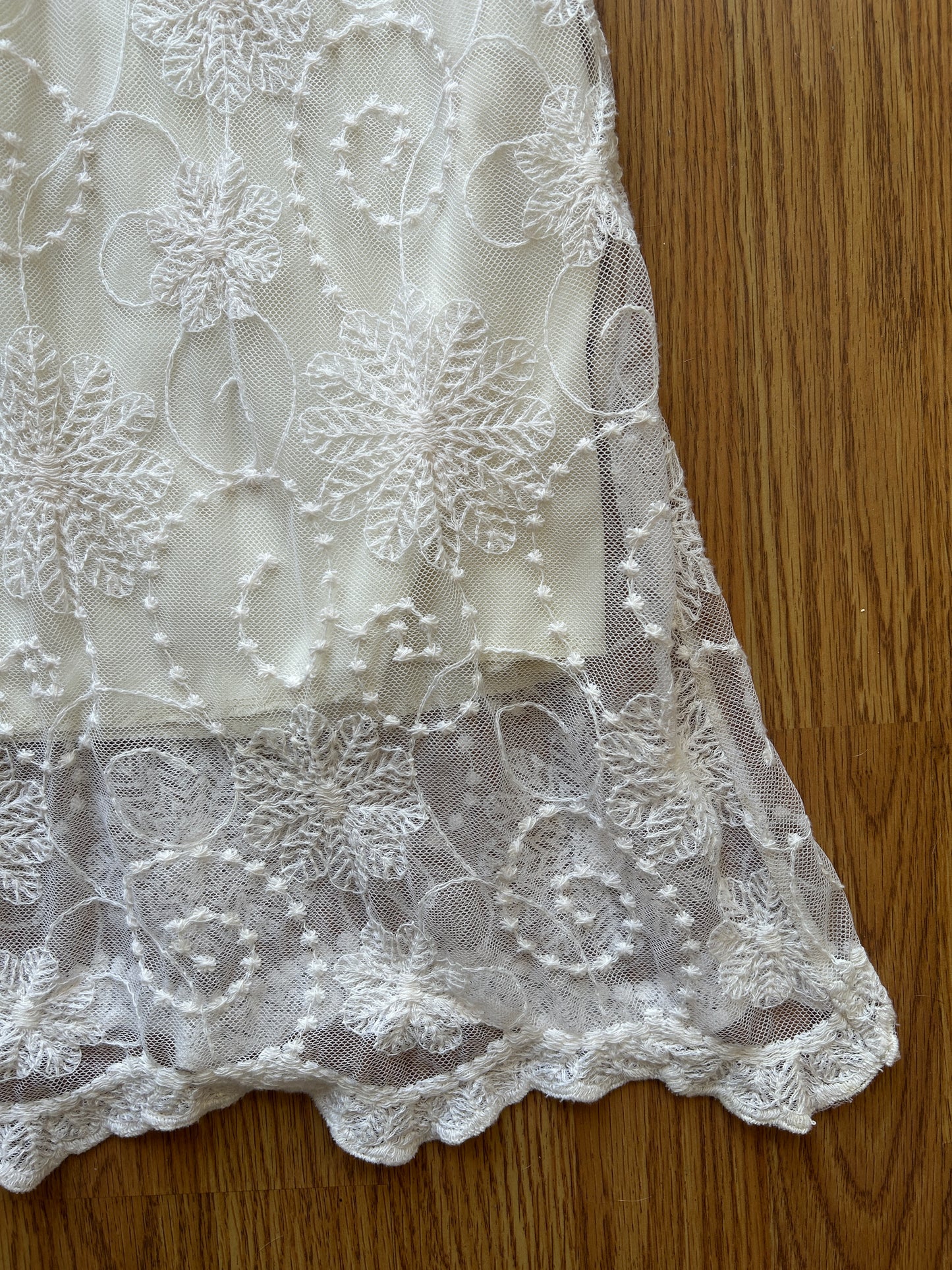 Lace lined Dress w/ Crochet Trim