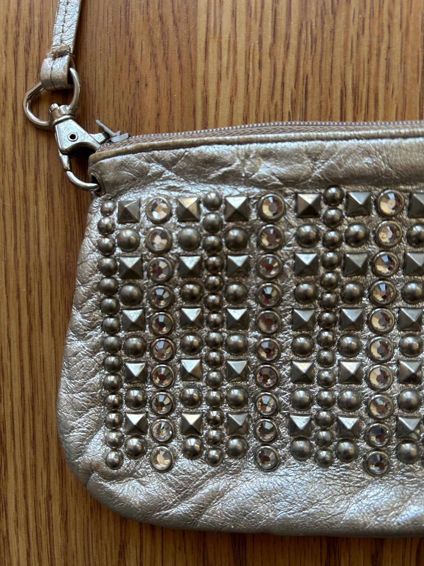 Vintage Silver Studded Crossbody