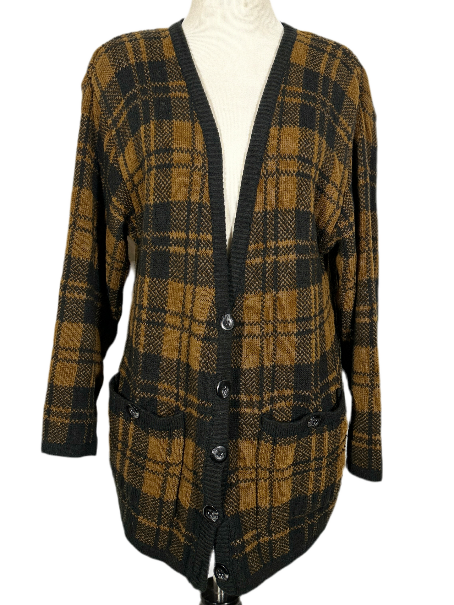 Black and Rust Knit Cardigan