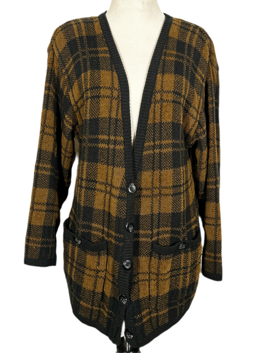 Black and Rust Knit Cardigan