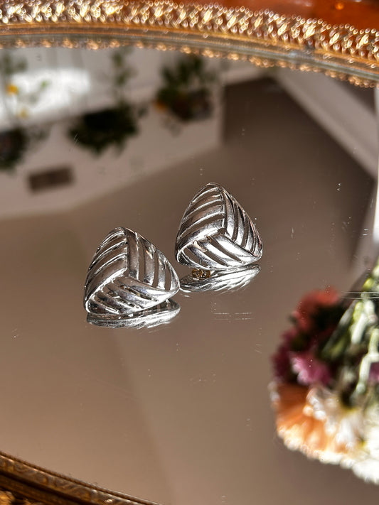 Vintage Silver Tone Post Earrings