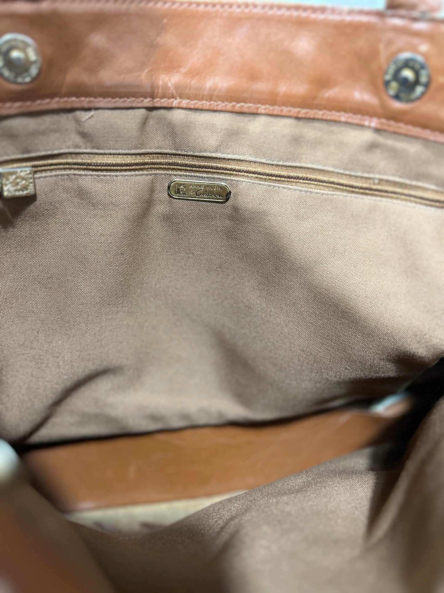 90s Anne Klein Leather Tote