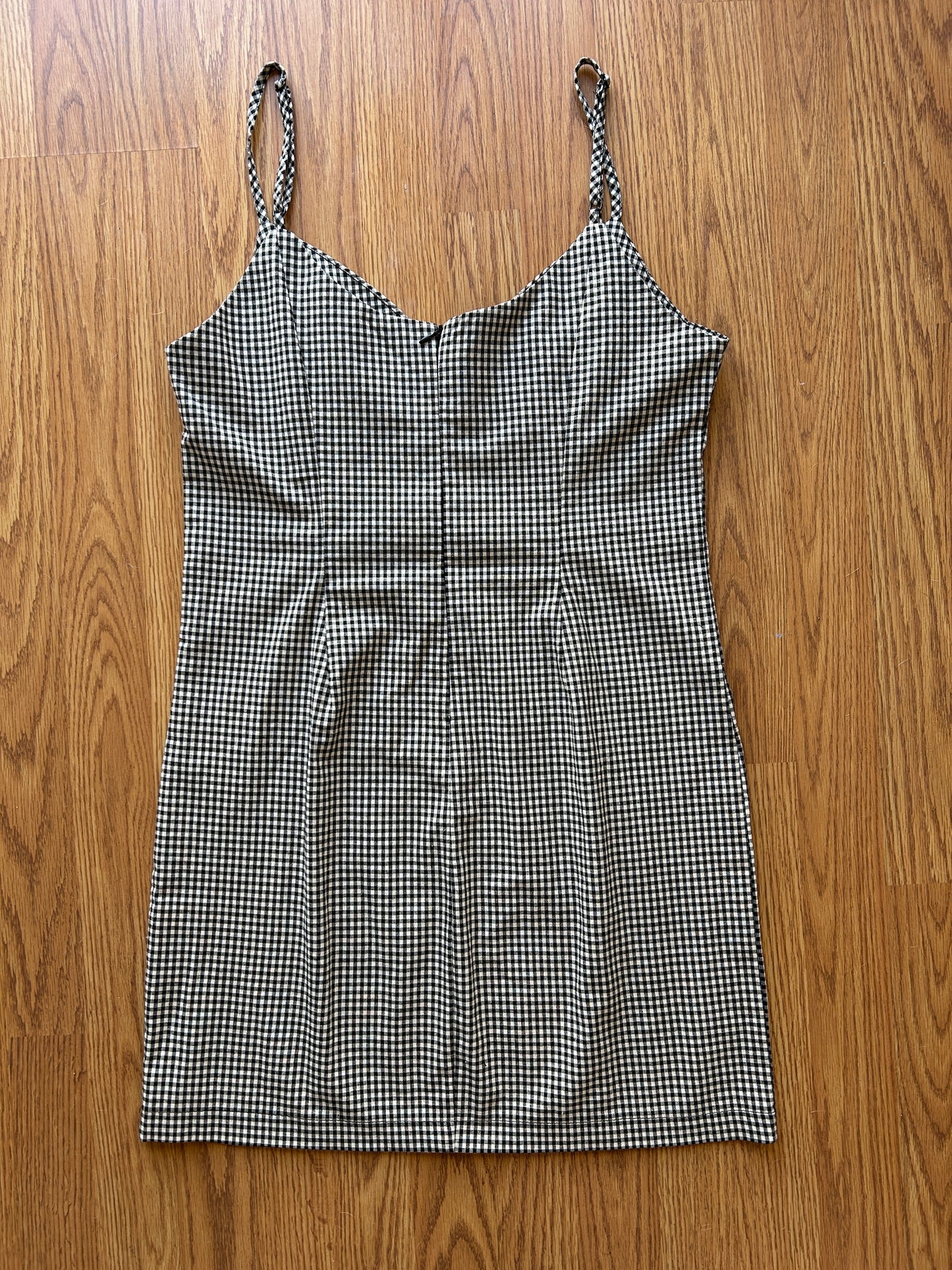 Gingham Minidress w/ Adjustable Straps