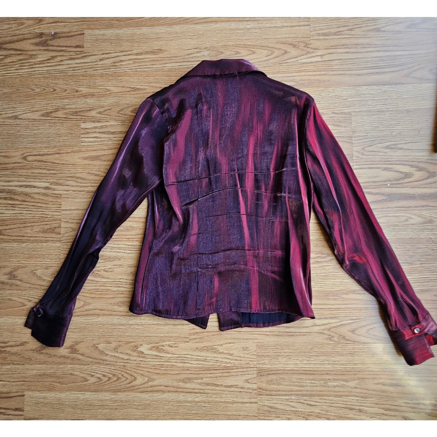 Vintage Silk Metallic Button Up - Size Large