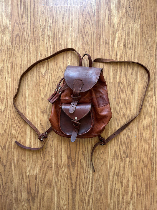 Vintage Handmade Leather Backpack