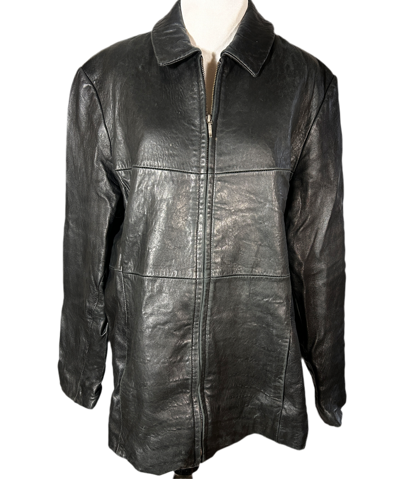 Zip-up Leather Jacket
