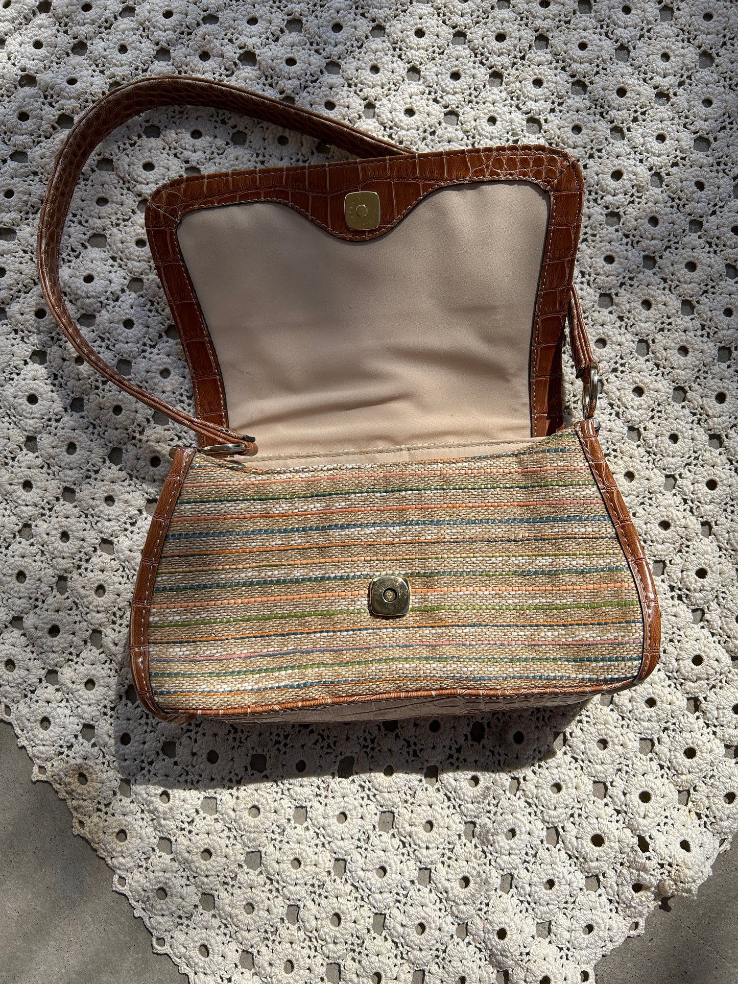 Liz Claiborne Woven Patent Leather Handbag