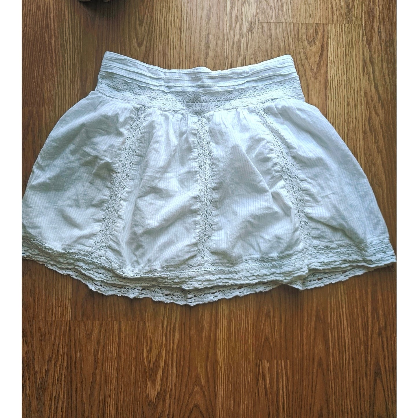 American Eagle White Cotton Mini Skirt - Size Small