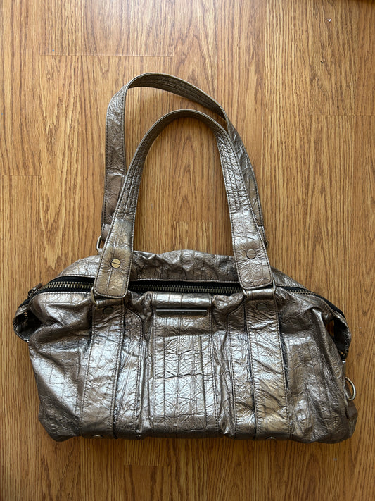 Y2K Metallic Hobo Bag w/ Chunky Hardware