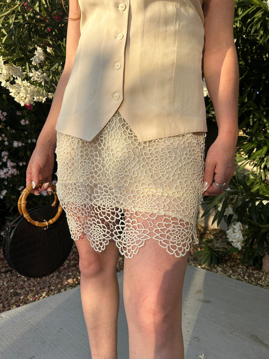 Vintage Lace Lined Skirt