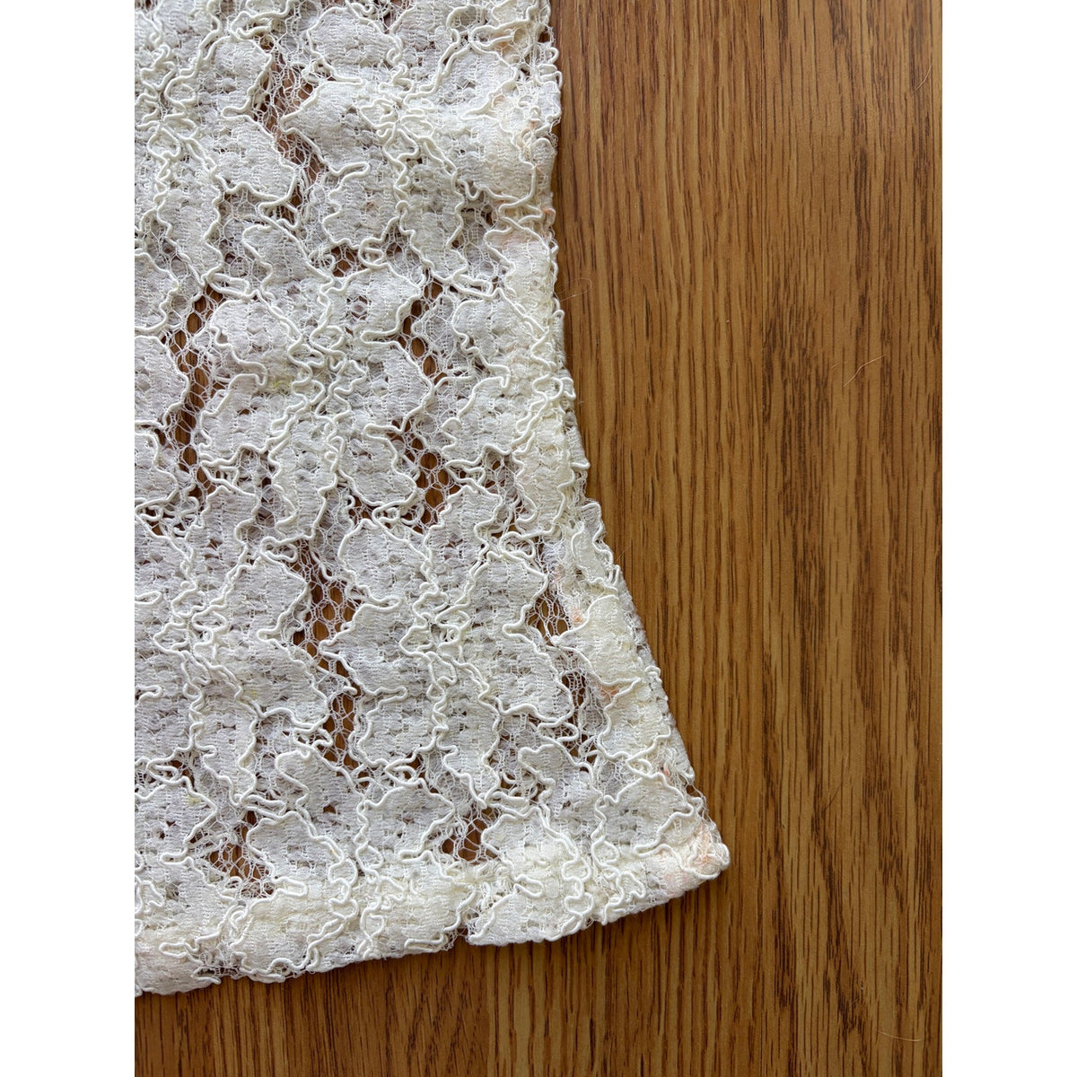 Vintage Handmade Cream Lace Blouse - Size Medium