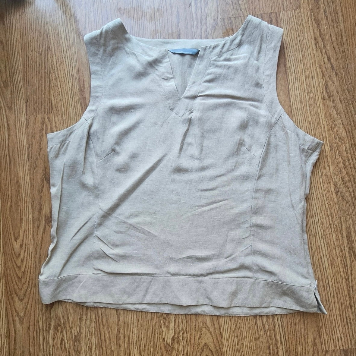 Silk and Linen Blend Sleeveless Blouse - Size Extra Large