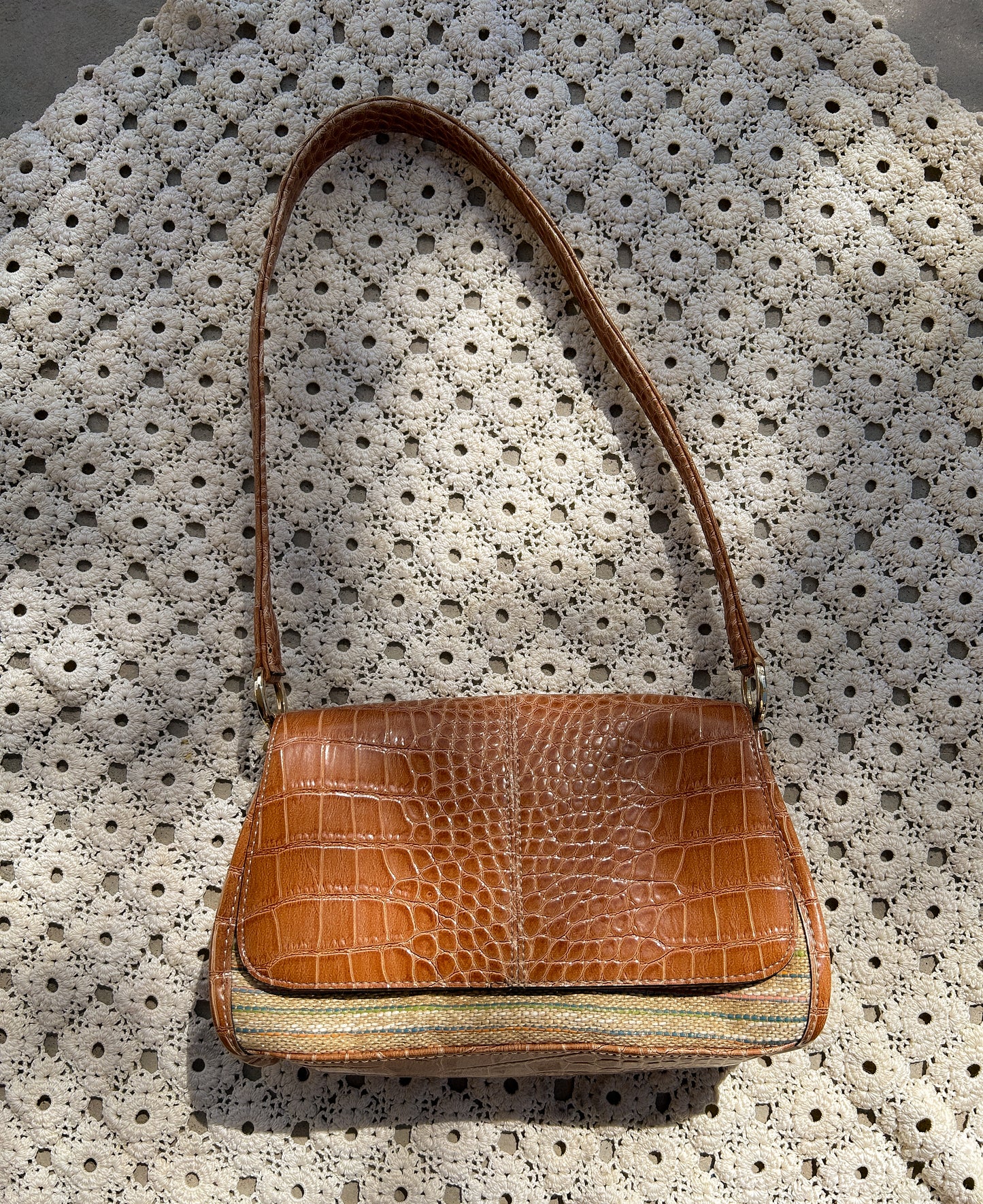 Liz Claiborne Woven Patent Leather Handbag