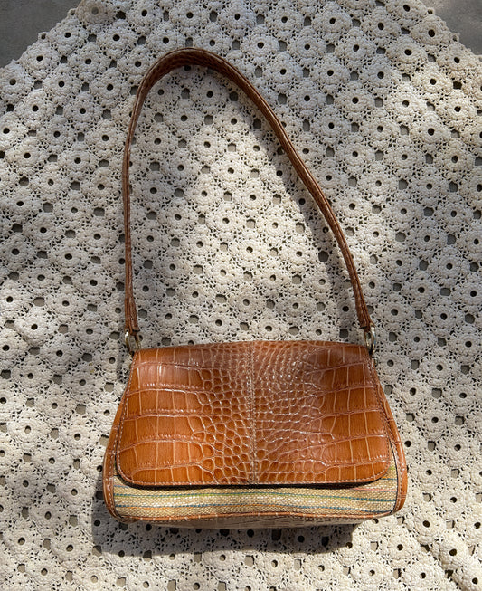 Liz Claiborne Woven Patent Leather Handbag