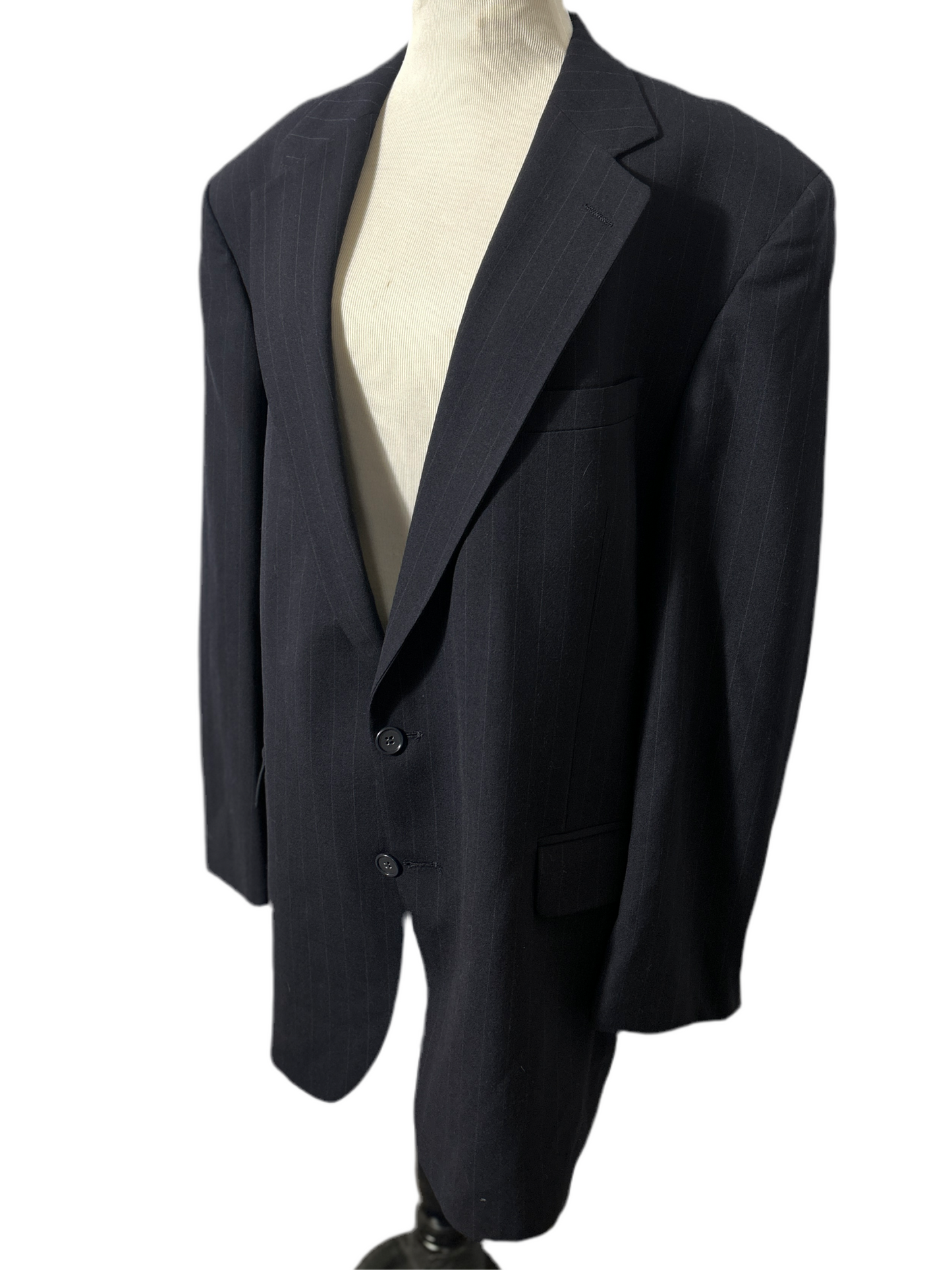 Navy Woolmark Pinstripe Blazer
