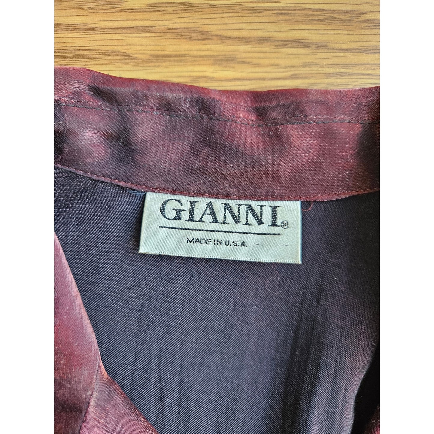 Vintage Silk Metallic Button Up - Size Large