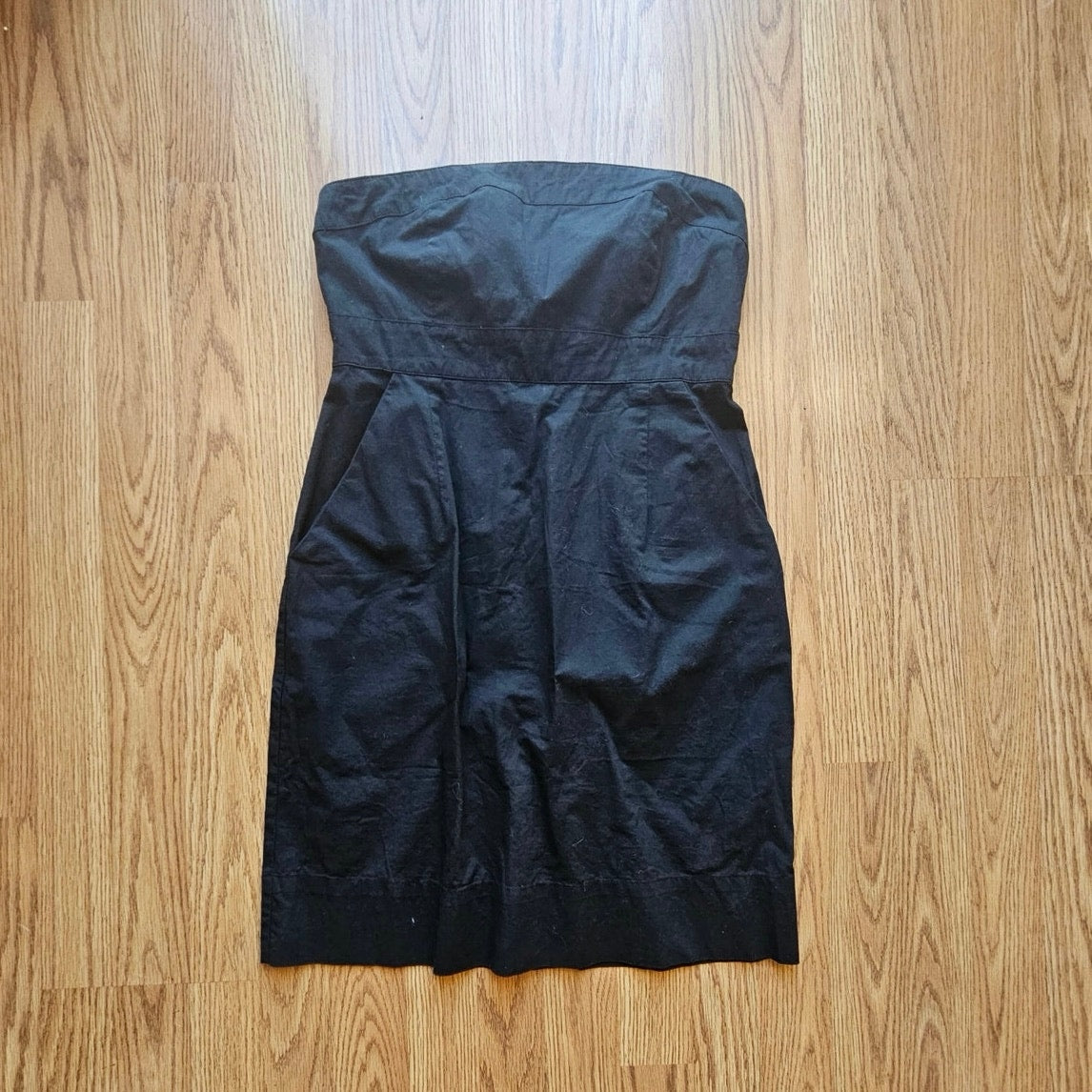 Y2K New York and Co Black Strapless Dress, Minimalist, Quiet Luxury - Size 4