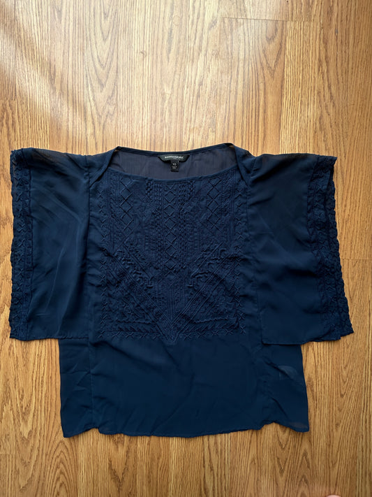 Banana Republic Sheer Boxy Peasant Top