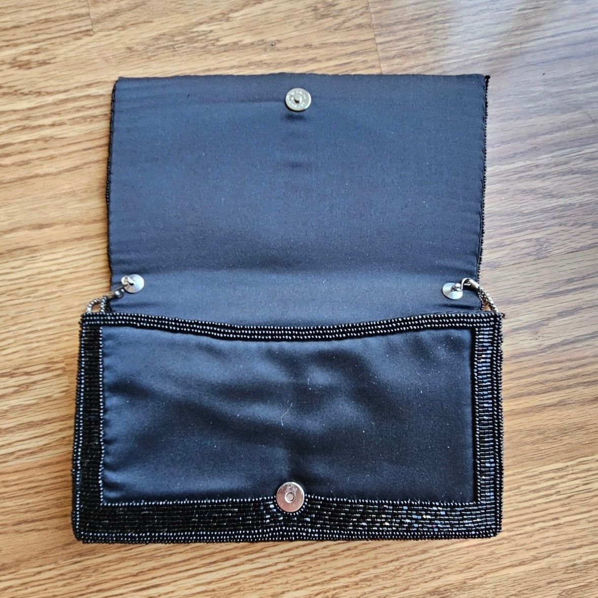 Black Vintage Beaded  Black Crossbody Bag