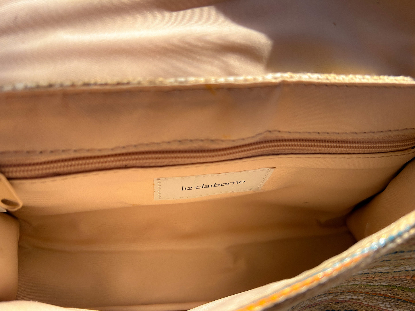 Liz Claiborne Woven Patent Leather Handbag