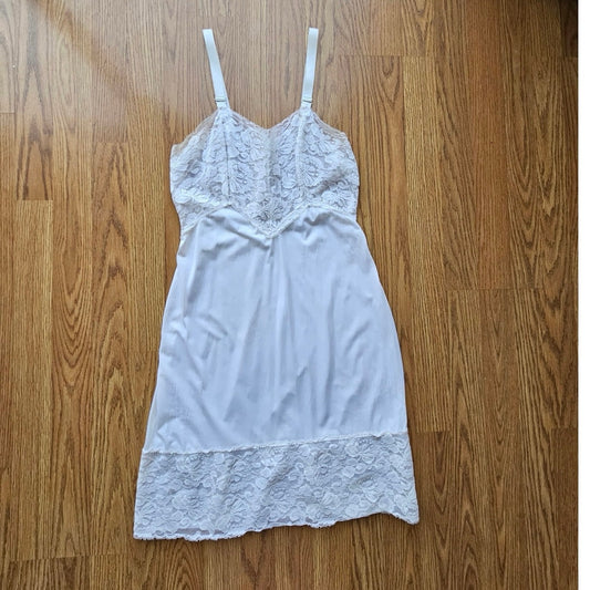 1950's Vintage Cream Lace Slip Dress - Size Extra Small