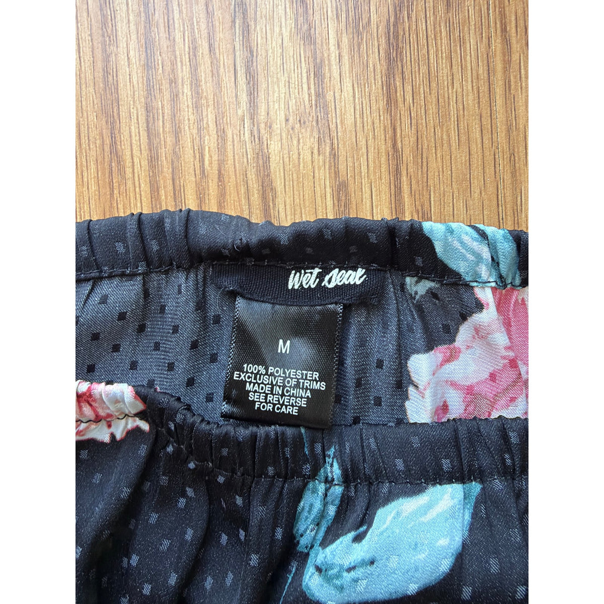 Y2K Wet Seal Black Floral Lace Trim Skirt - Size Medium