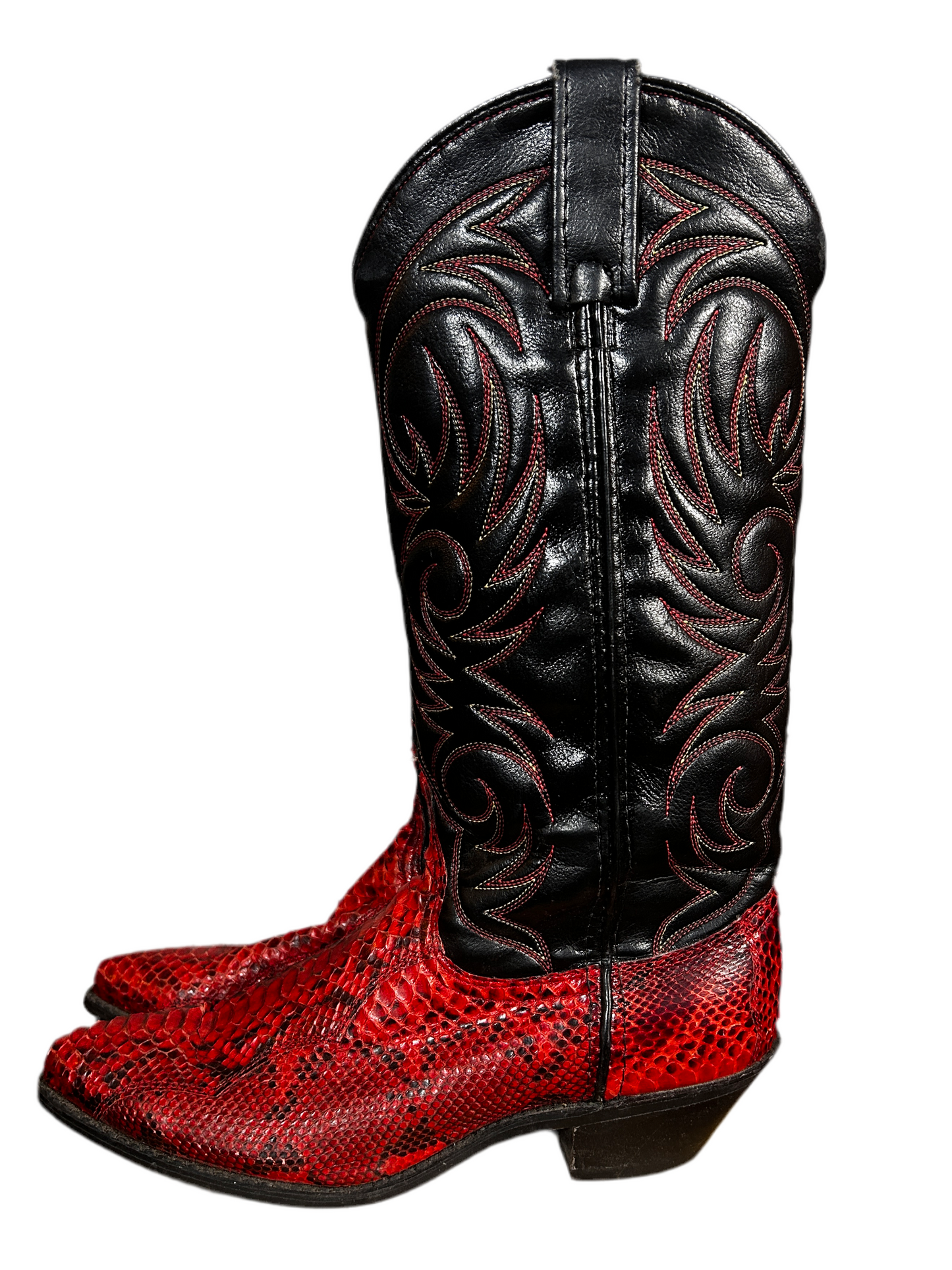 Vintage Red and Black Cowgirl Boot