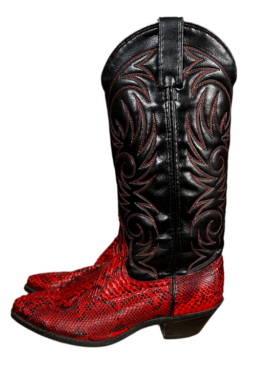 Vintage Red and Black Cowgirl Boot