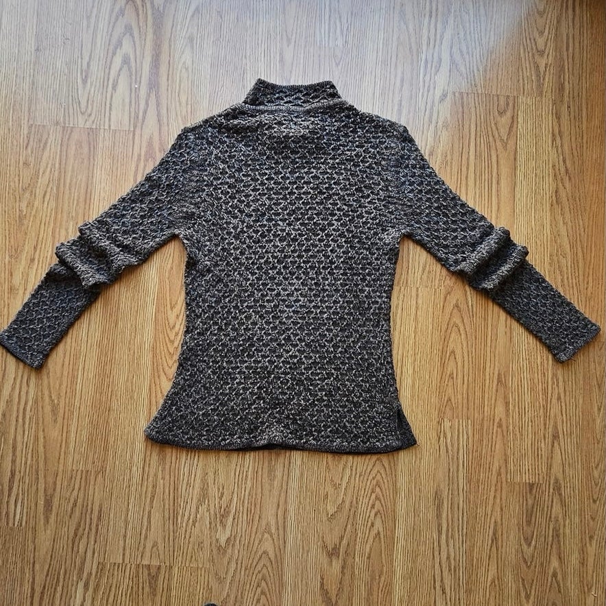 1980s Vintage Escada by Margaretha Ley Open Knit Mock Neck Top, Size 36