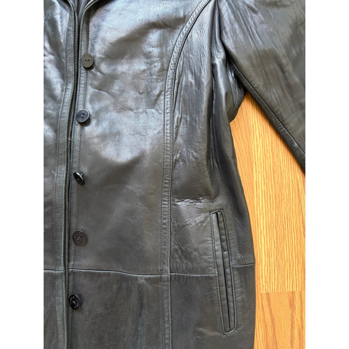 90's Jones New York Black Mid-Length Trench Coat - Size Medium