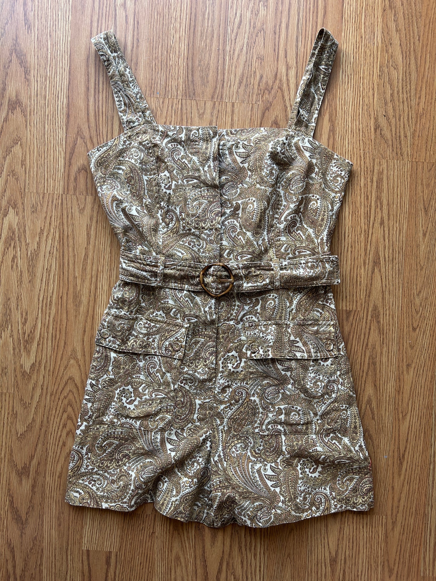 House of Harlow Paisley Romper w/ Belt