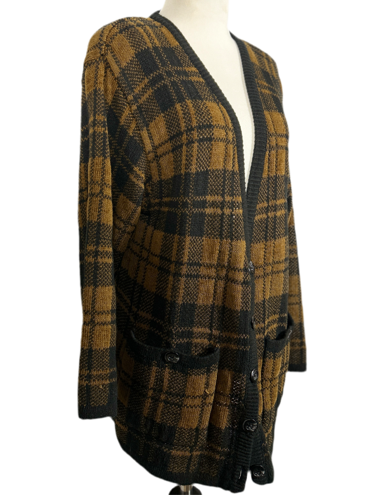 Black and Rust Knit Cardigan