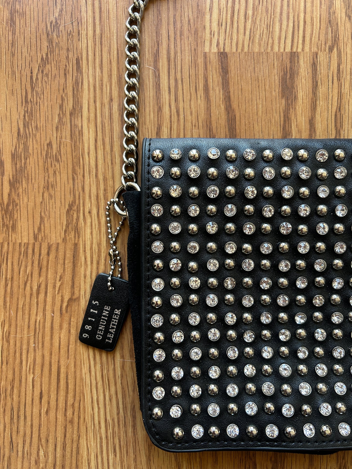 Black Studded Crossbody w/ Rhinestones