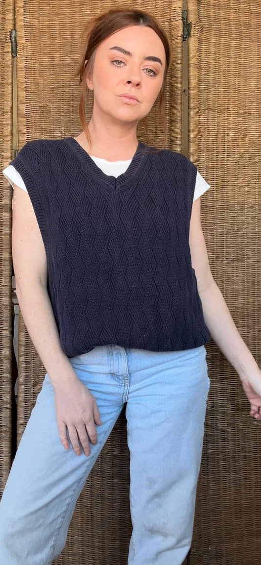 Navy Knit Vest