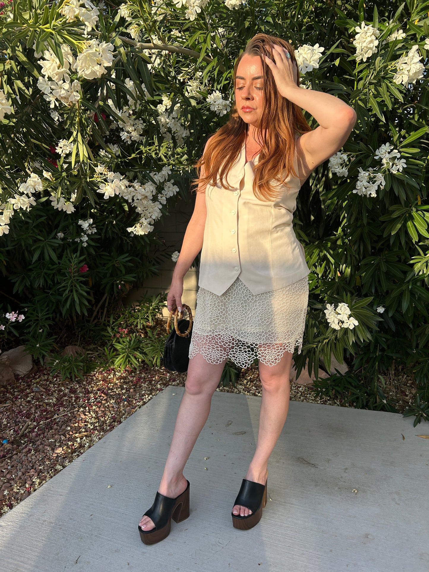 Vintage Lace Lined Skirt