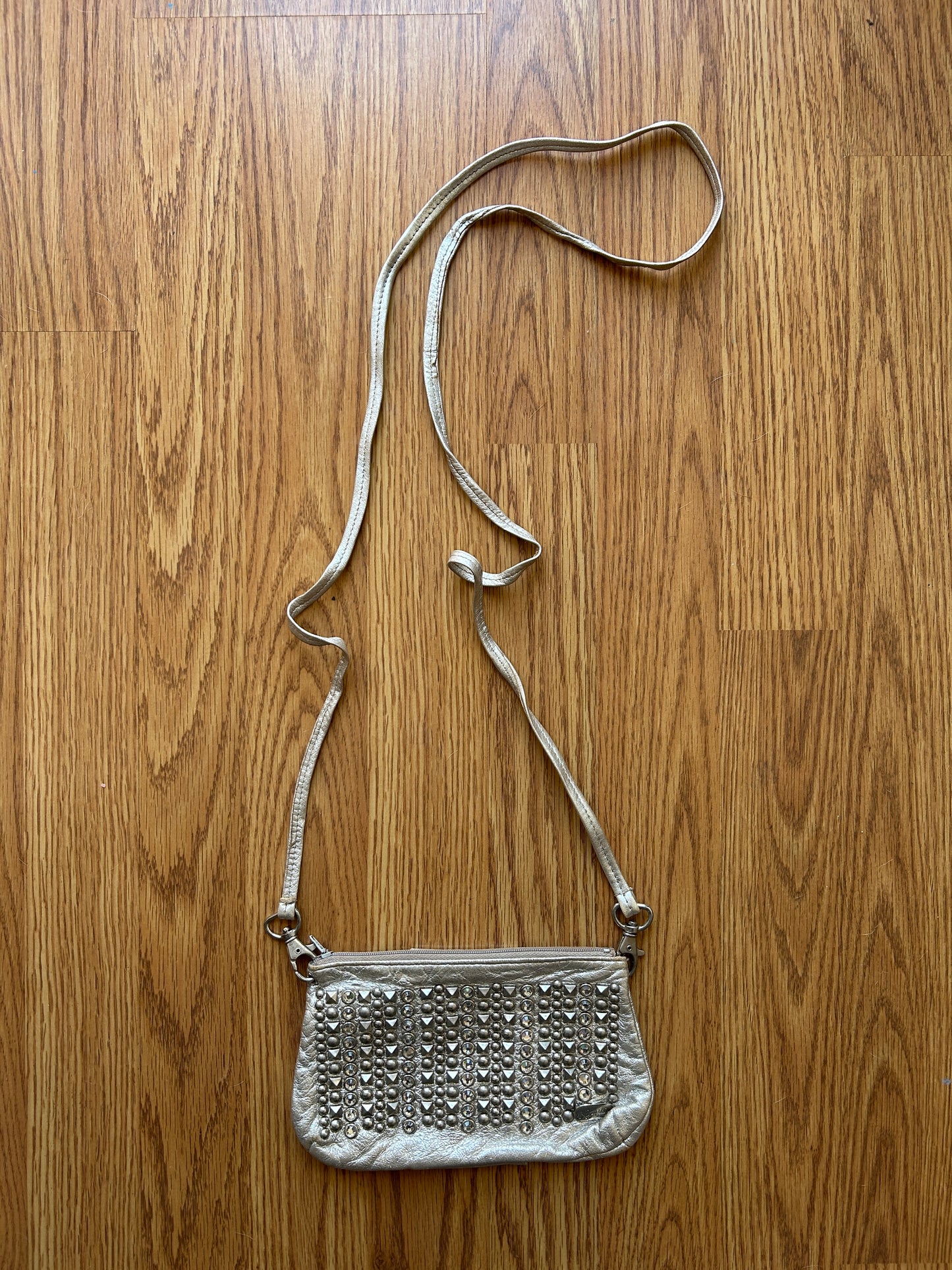 Vintage Silver Studded Crossbody