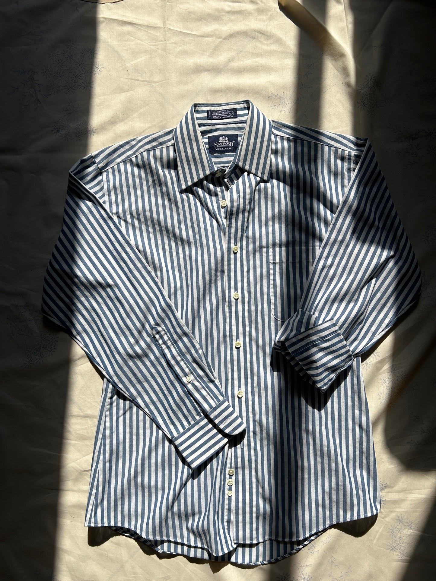 Navy Striped Button Up (Men's Large)