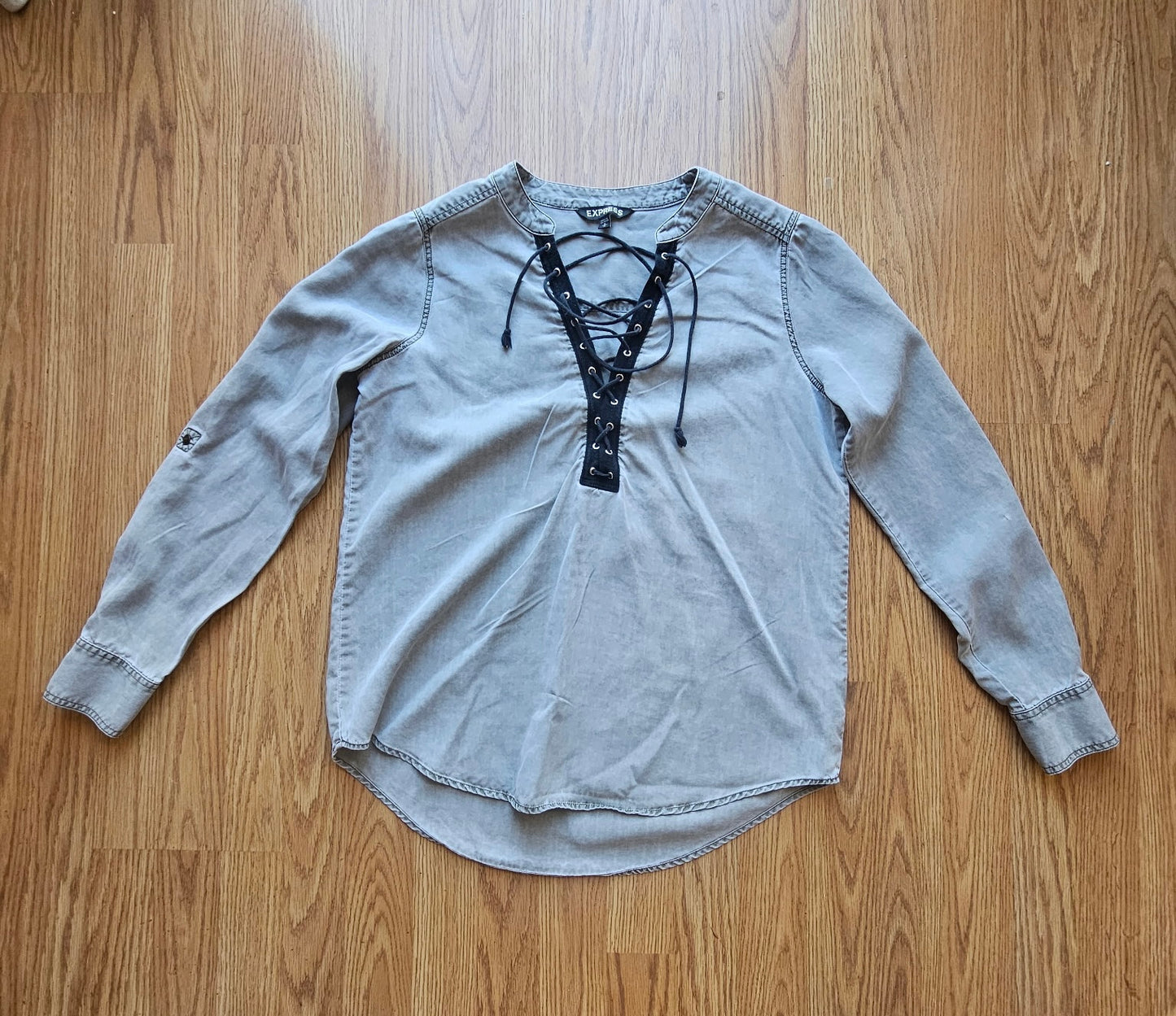 Y2K Express Lace Up Blouse - Size Small