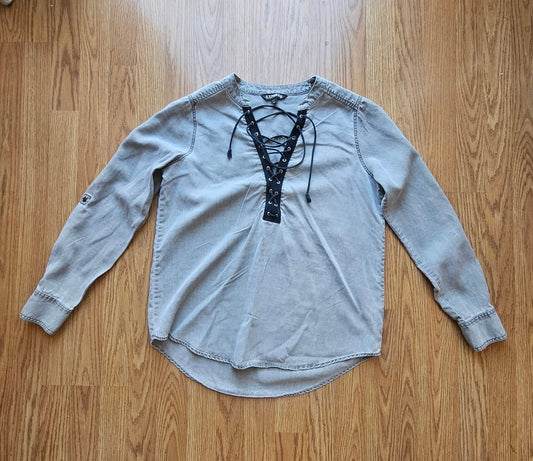 Y2K Express Lace Up Blouse - Size Small